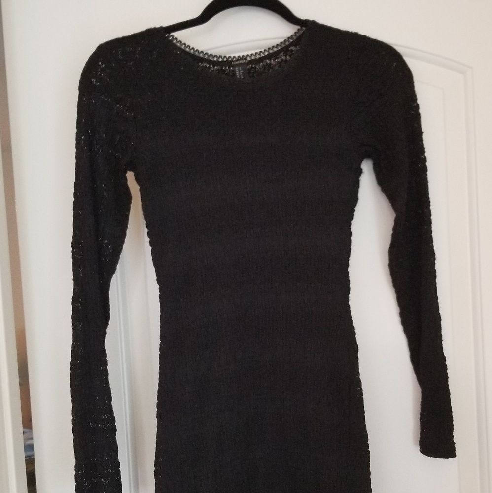 Black Long Sleeve Lace Dress